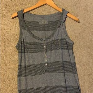 Gray striped maxi dress S